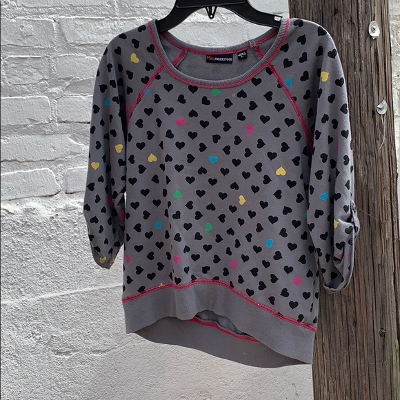 Girls cute heart design scoop neck sweater - Picture 1 of 4